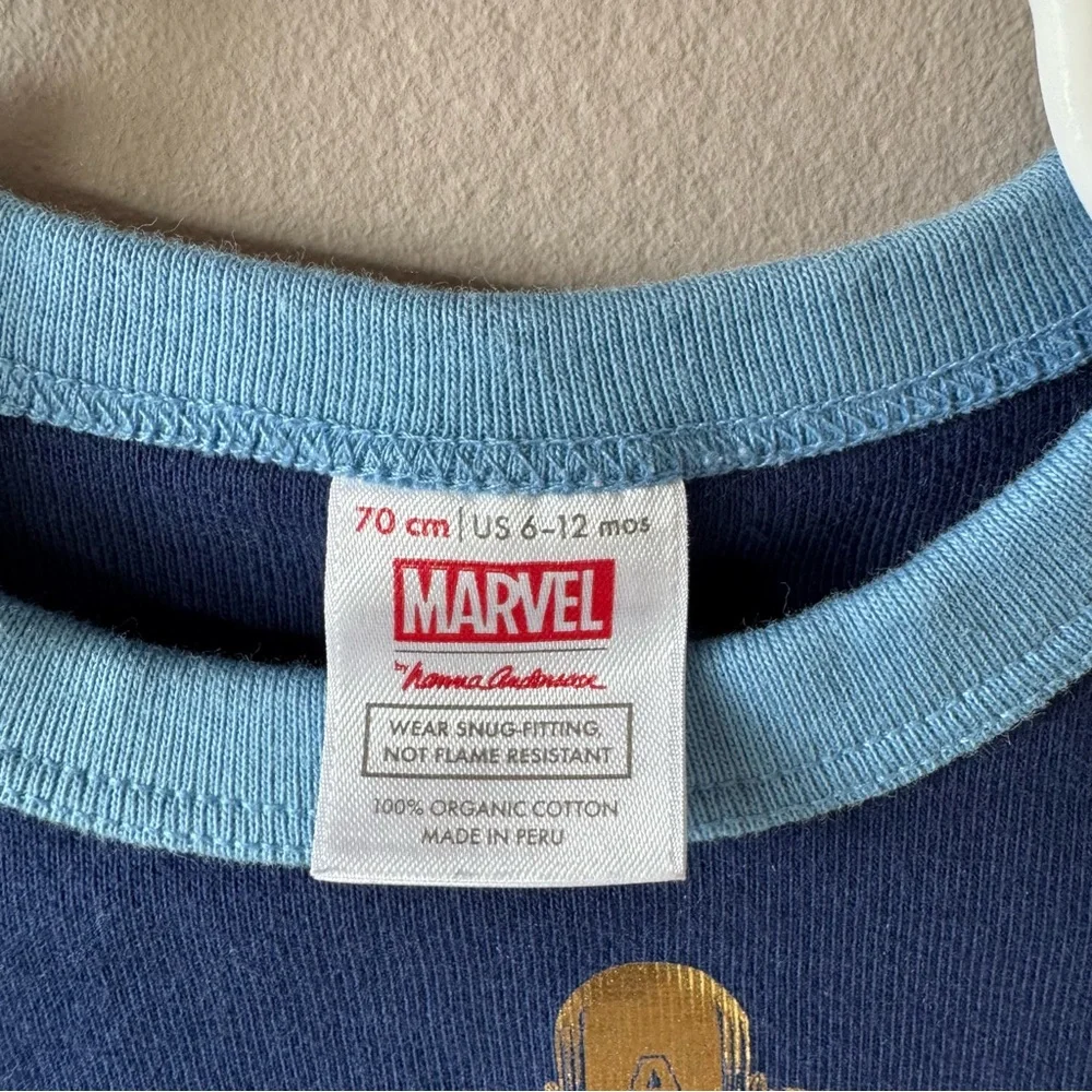 Hanna Andersson Marvel Captain America Gold Man‎ Long Sleeve Pajama Set 6-12m